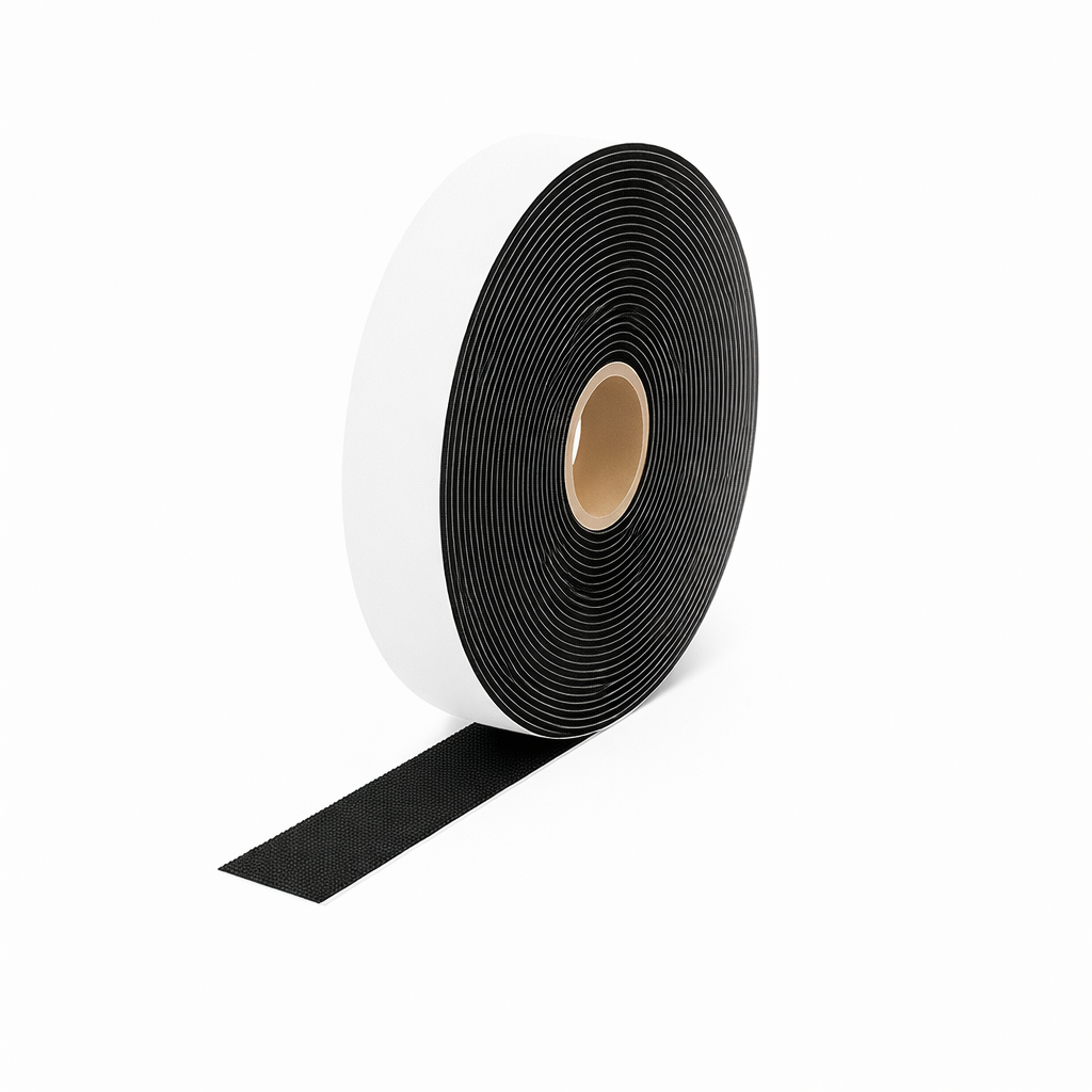 Haakband zelfklevend op rol 25 Meter Zwart