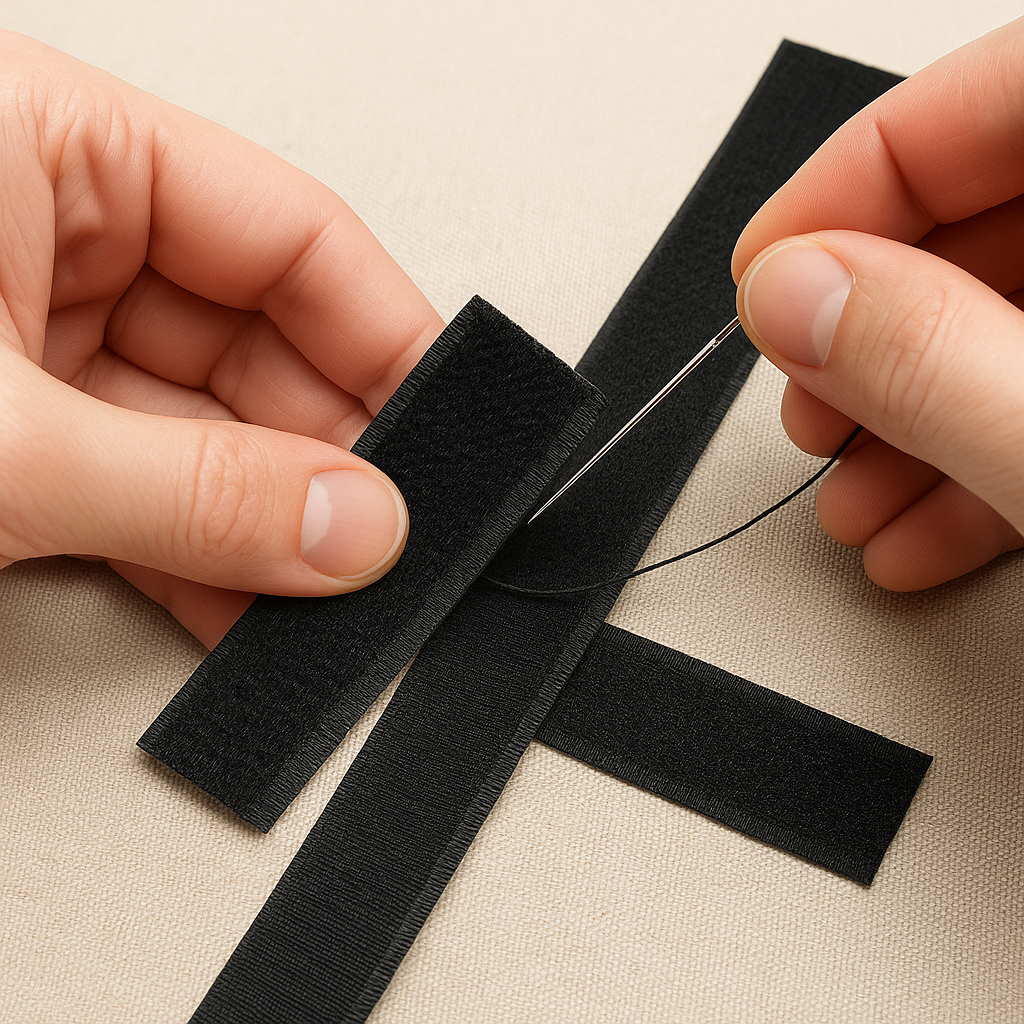 Klittenband zwart Naald en draad