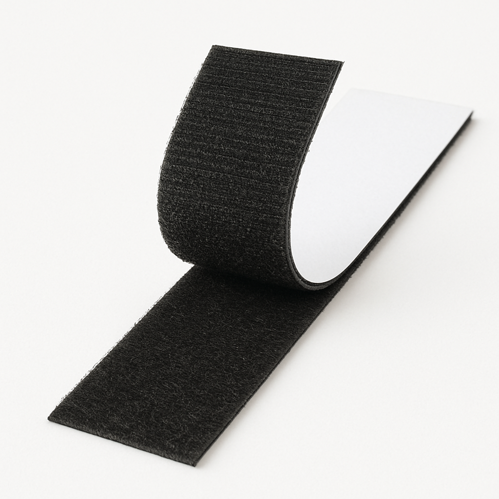 Klittenband zelfklevende strip zwart
